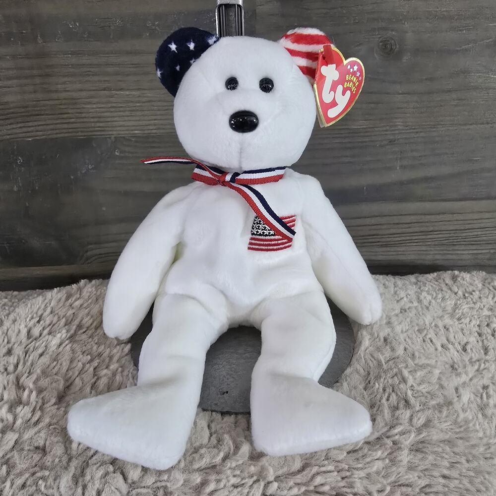 NWT TY Beanie Baby America The Bear 2002 9/11 Remembrance 8.5"